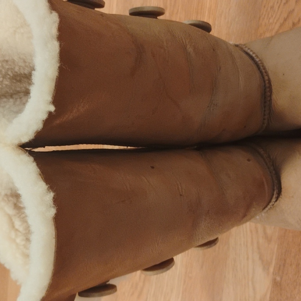 UGG Brown Shearling Button Boots - Picture 8 of 16